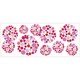 preview thumbnail 3 of 3, Pink, Red, and Green Floral Dot Peel and Stick Giant Wall Decals