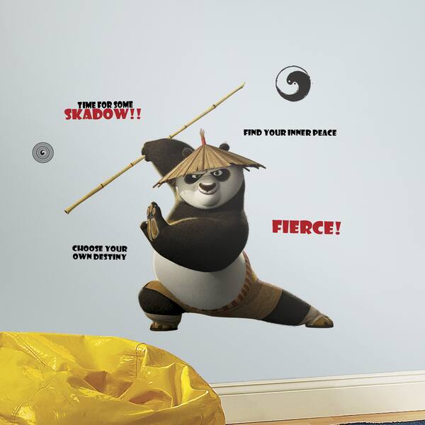 slide 2 of 4, Kung Fu Panda 3 Po Peel and Stick Giant Wall Decals