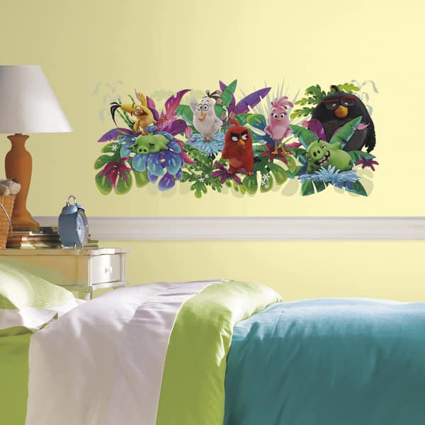 slide 2 of 3, 'The Angry Birds Movie' Peel and Stick Giant Wall Graphic