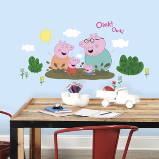 Peppa Pig Family Muddy Puddles Giant Peel and Stick Wall Decals