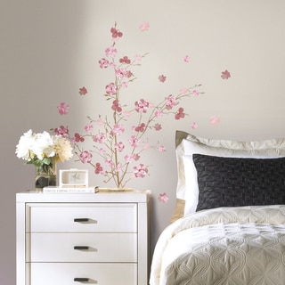 RoomMates Decor Pink Blossom Branch Giant Peel and Stick Wall Decals