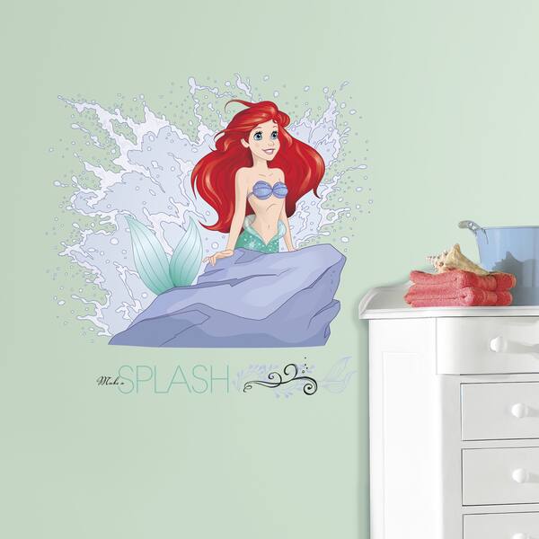 slide 2 of 3, Disney Princess Ariel Splash Peel-and-stick Vinyl Wall Graphic