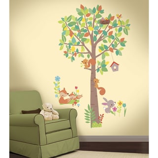 Tree and Woodland Creatures Peel and Stick Giant Wall Decals