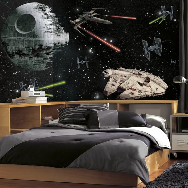 slide 2 of 2, Star Wars Vehicles XL 6-foot x 10.5-foot Chair Rail Prepasted Ultra-strippable Mural by RoomMates