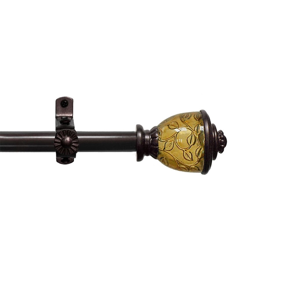 Shop Dark Bronze Curtain Rod Set 28 Inch To 48 Inch With Antique