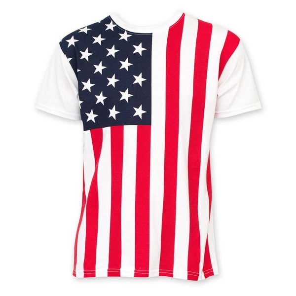 Shop Men's White Cotton American Flag T-shirt - Free Shipping On Orders ...