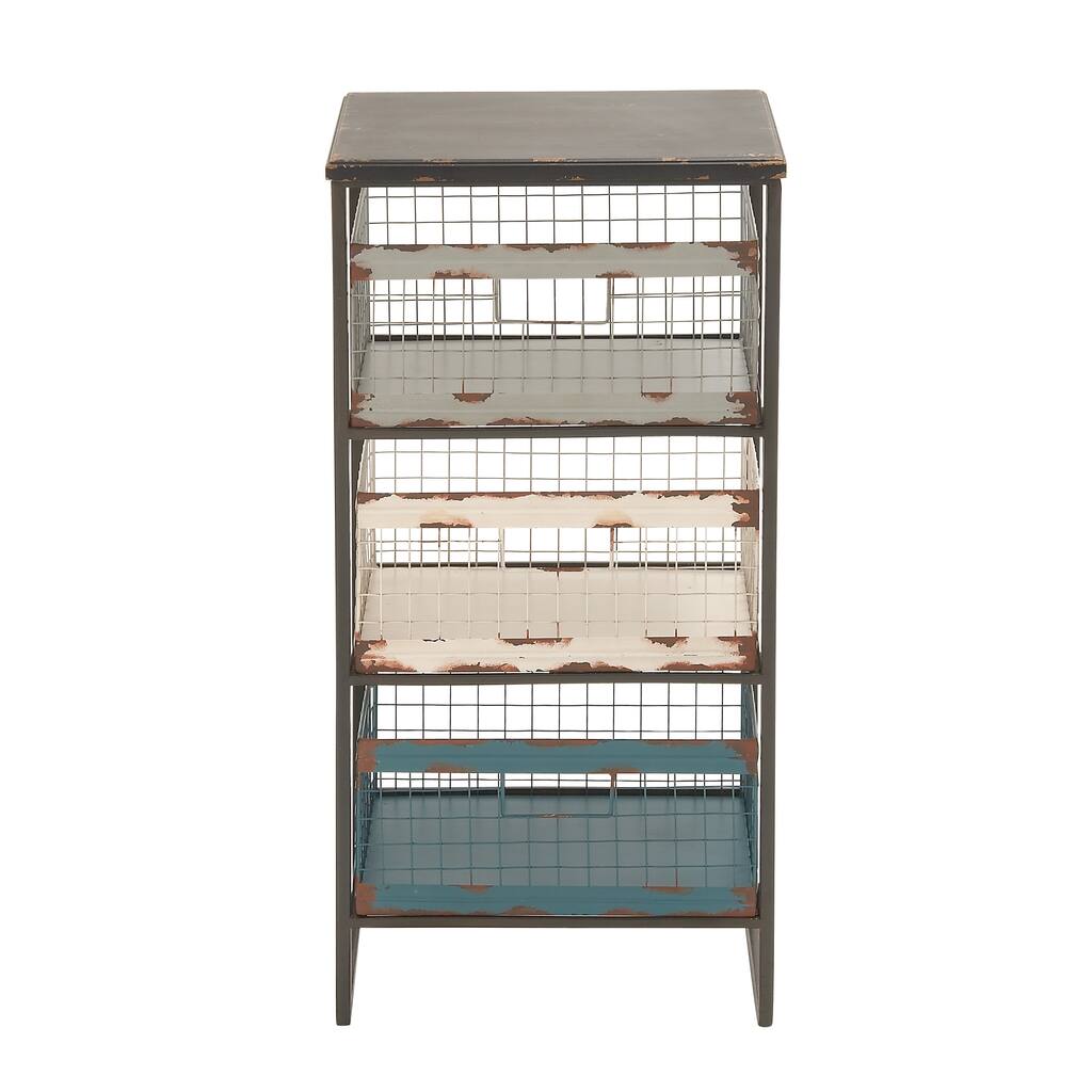Rustic Metal Wood Storage Rack