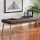 preview thumbnail 4 of 25, Sasha Oak Angled Leg Linen Dining Bench iNSPIRE Q Modern