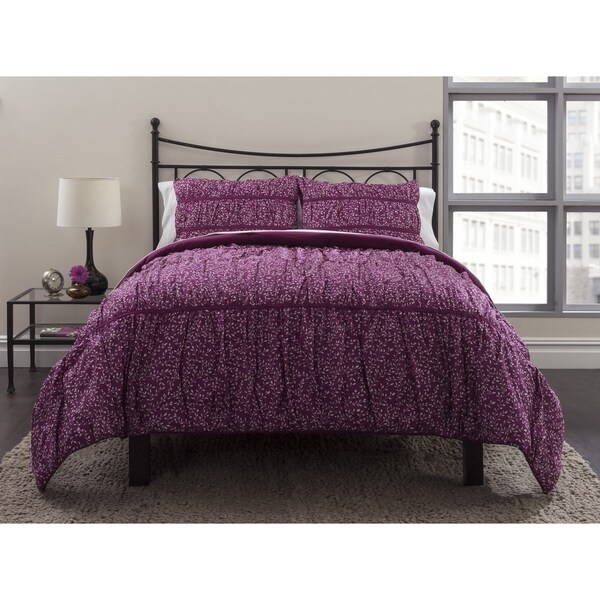 Ruched Petite Flora 3-piece Duvet Cover Set