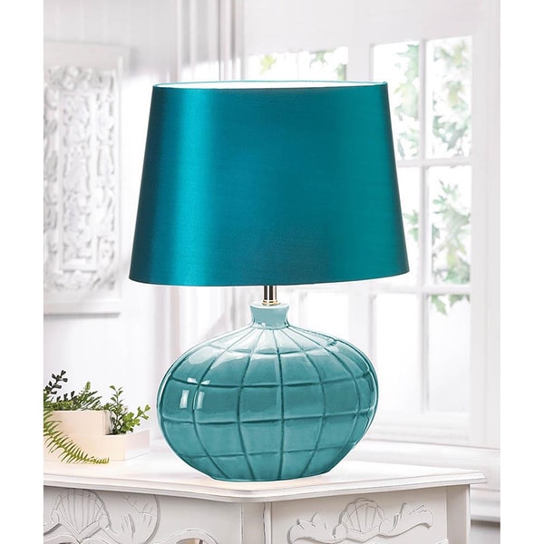Shop Square-Designed Teal Table Lamp - Free Shipping Today - Overstock
