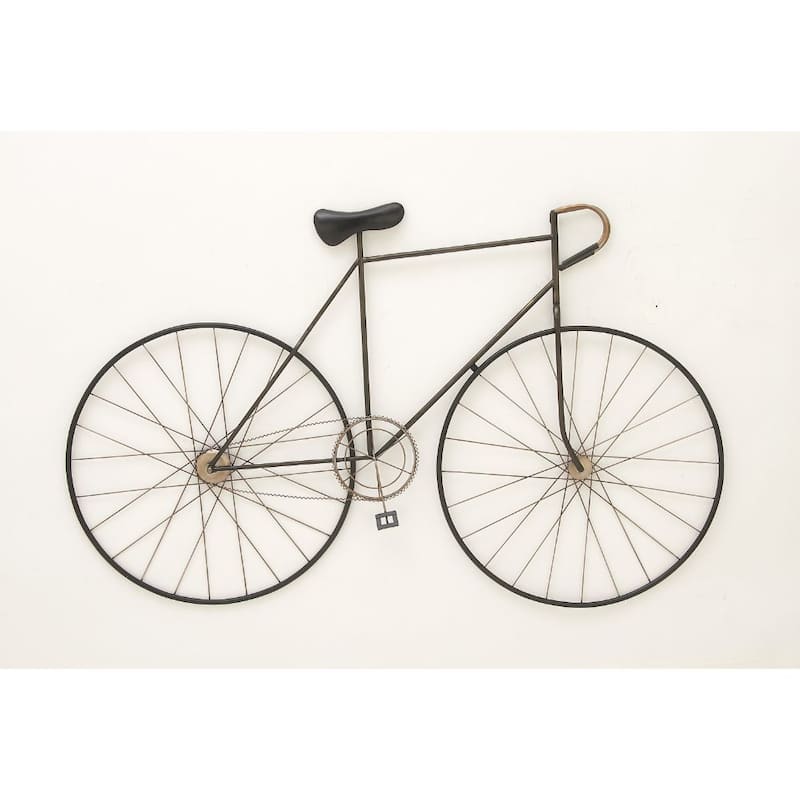 Black Metal Bike Home Wall Decor with Seat and Handles