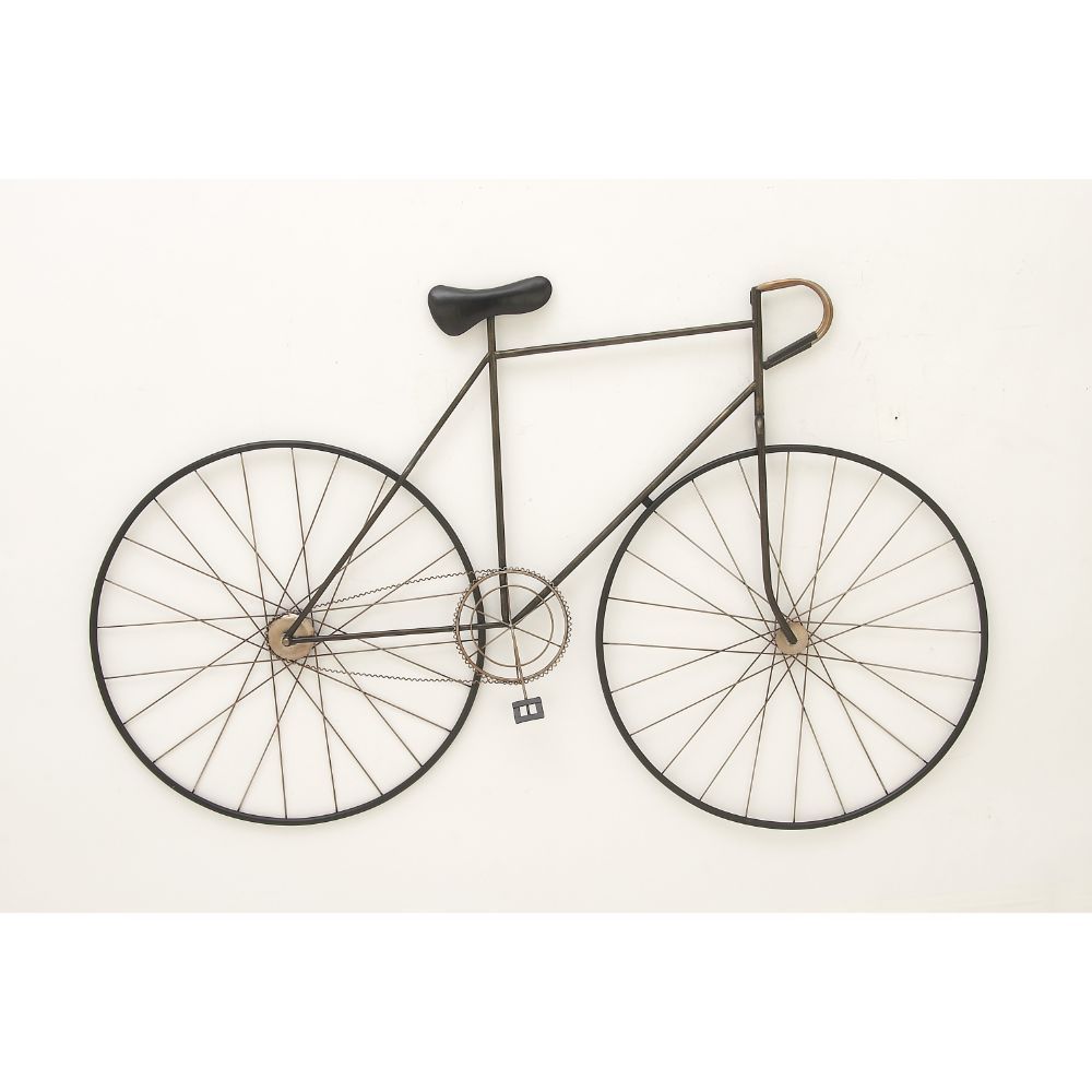 Black Metal Bike Home Wall Decor with Seat and Handles