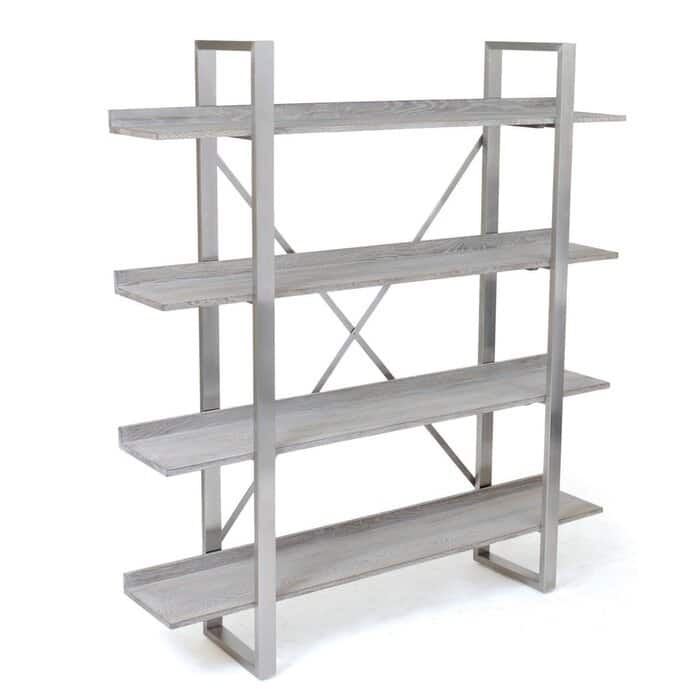 Metal Frame and Wood Shelf Etagere Bookcase
