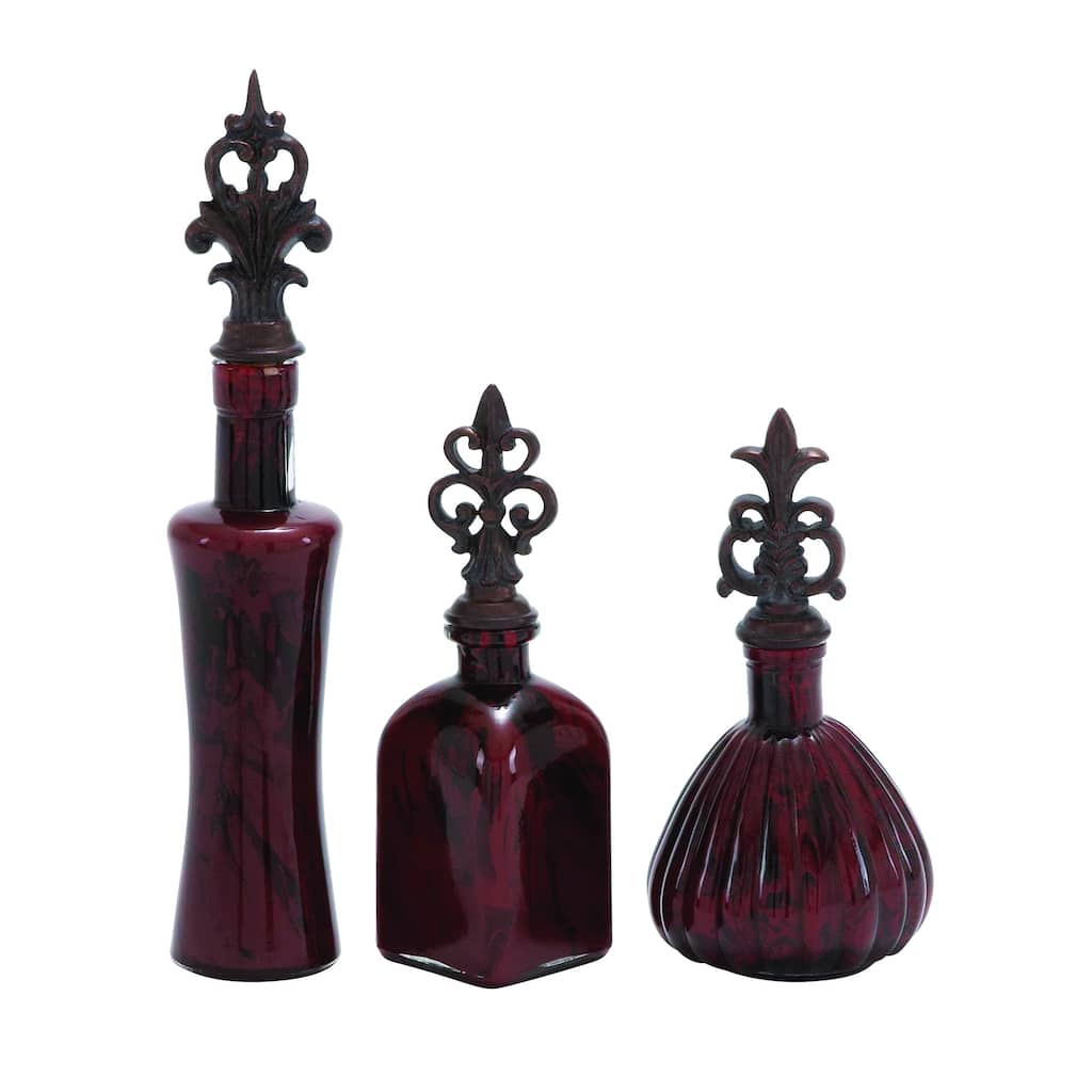 Polished Stone Glass Jar Decor With Fabulous Shape (Set Of 3)