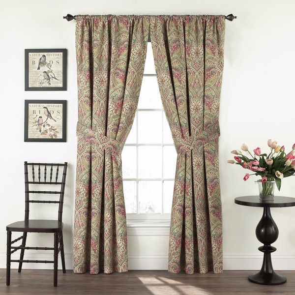 Waverly Swept Away Floral Cotton 84inch Machinewashable Curtain Panel Set  Free Shipping 