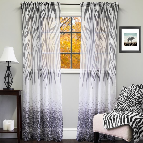 Leopard Print Blackout Door Window Curtains Thermal Insulated Panels Drapes 