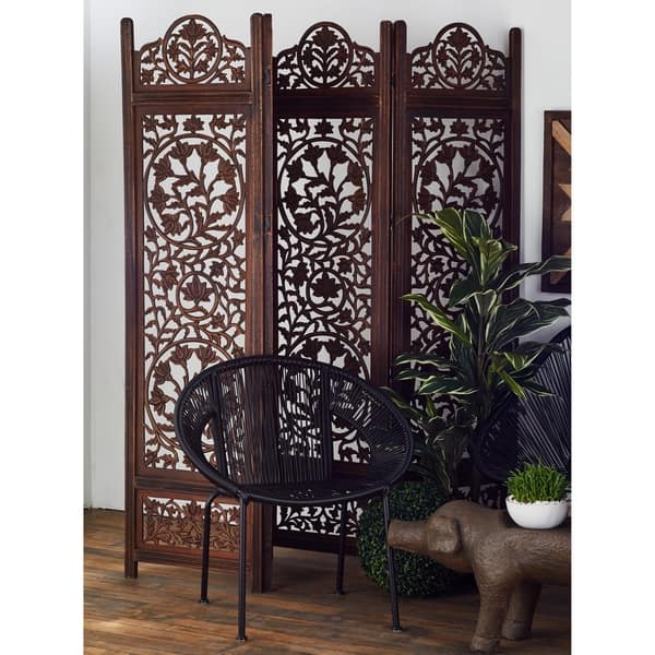 80 X 72 4 Panel Dark Brown Wood Room Divider By 80 X 72 4 Panel Dark Brown Wood Room Divider By