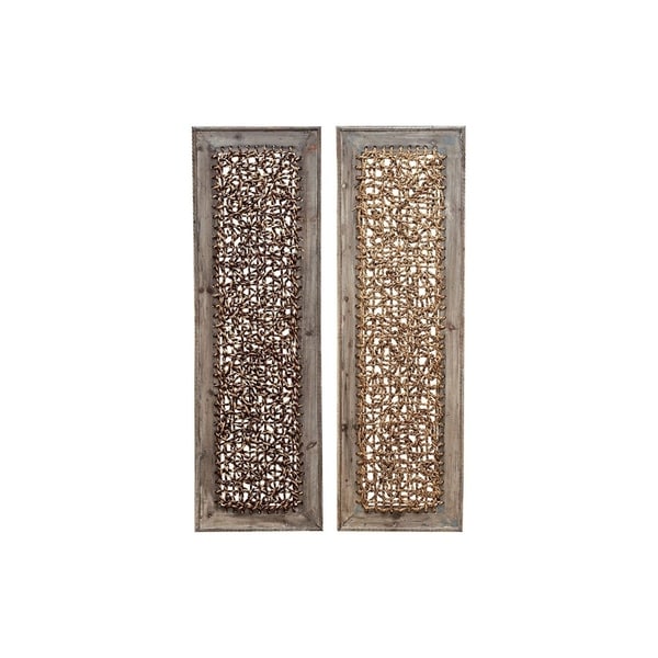 Studio 350 Wood Wall Decor Set of 2, 38 inches high, 12 inches wide - Brown