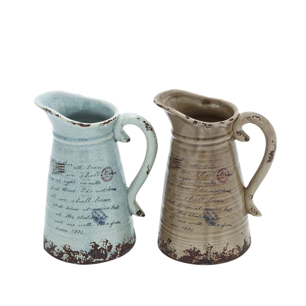 Ceramic Pitcher With Strong Built & Intricate Aesthetic Detailing