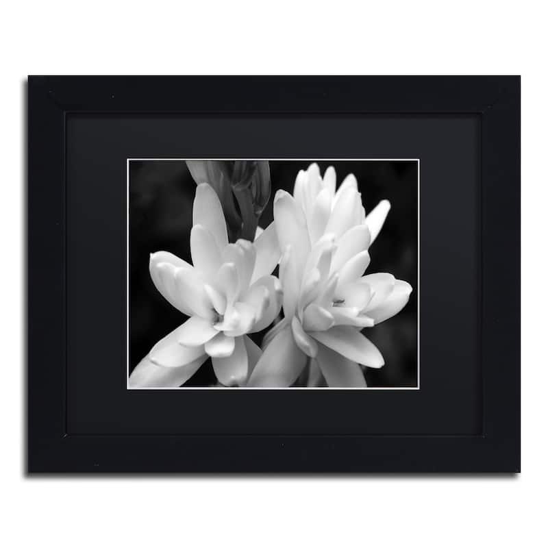 Kurt Shaffer 'Tuber Rose in Black and White' Matted Framed Art