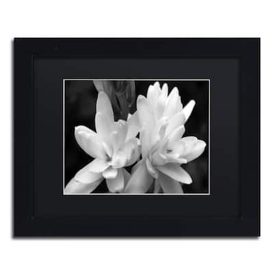Kurt Shaffer 'Tuber Rose in Black and White' Matted Framed Art
