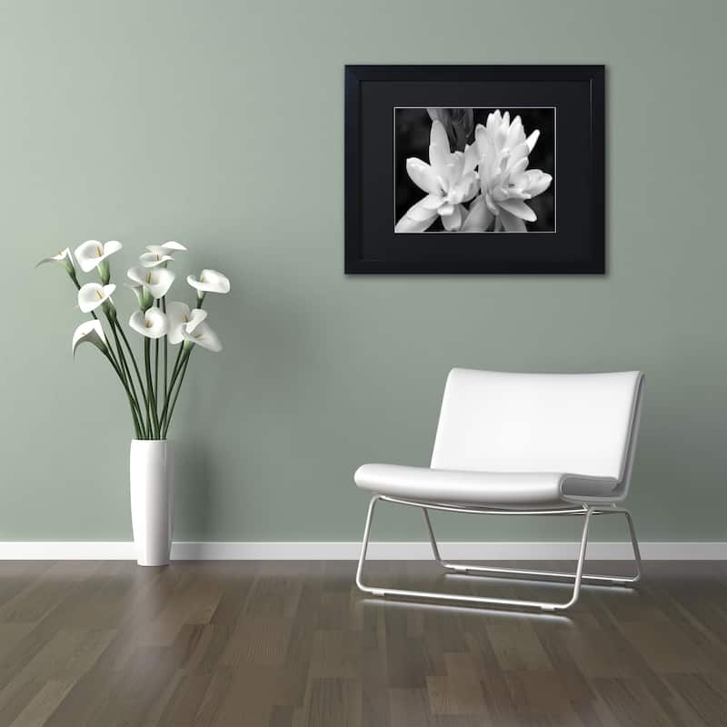 Kurt Shaffer 'Tuber Rose in Black and White' Matted Framed Art
