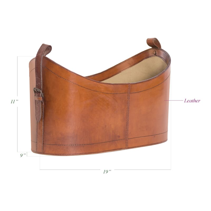 Light Brown Magazine Leather Basket