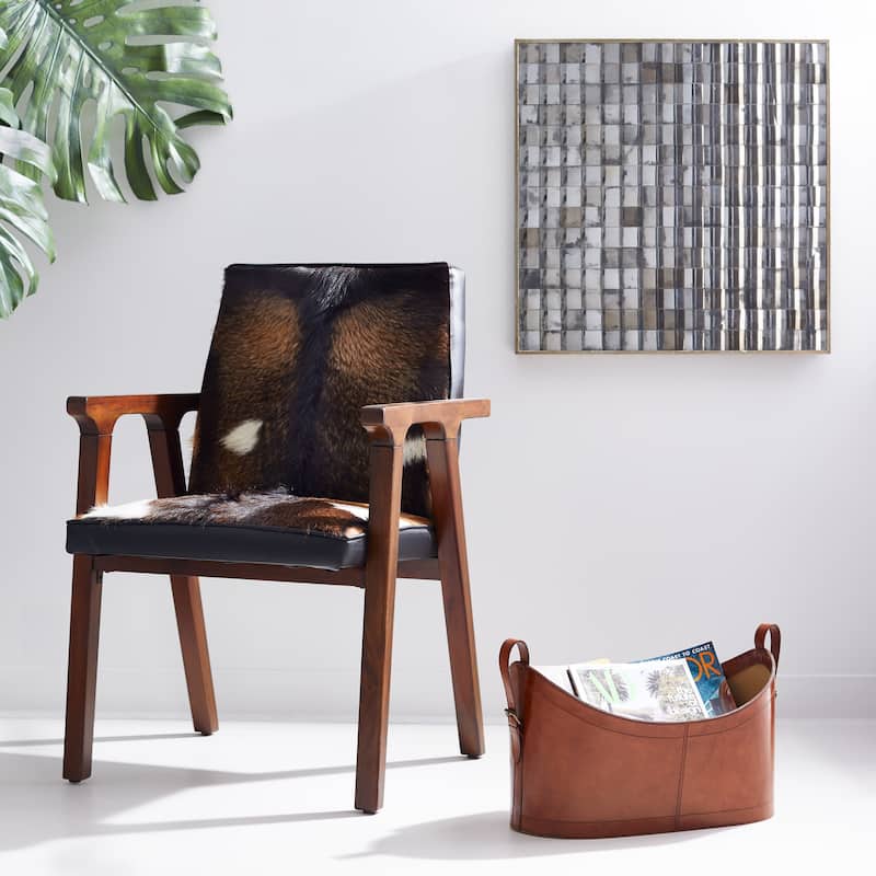 Light Brown Magazine Leather Basket