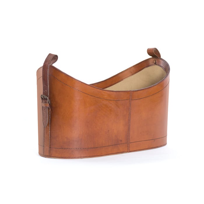 Light Brown Magazine Leather Basket