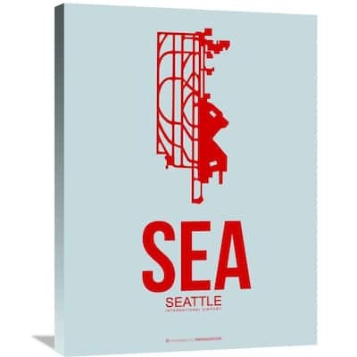 Naxart Studio 'SEA Seattle Poster 1' Stretched Canvas Wall Art