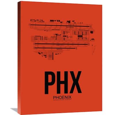 Naxart Studio 'PHX Phoenix Airport Orange' Stretched Canvas Wall Art