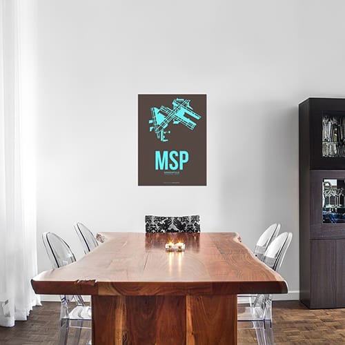Naxart Studio 'MSP Minneapolis Poster 1' Stretched Canvas Wall Art