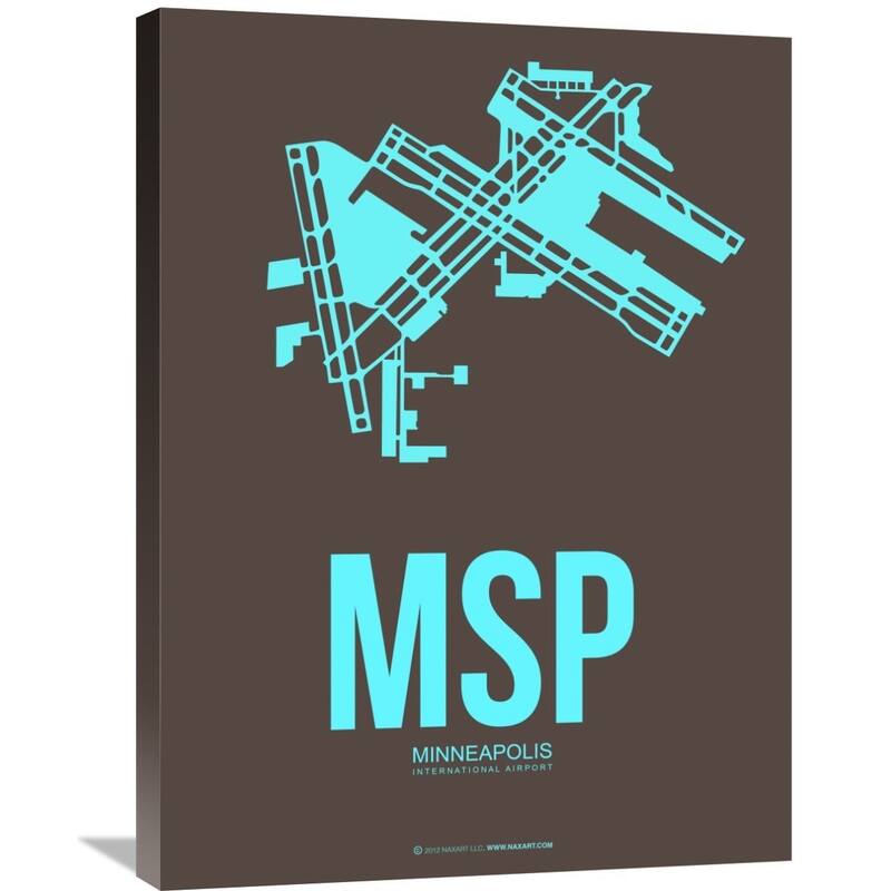 Naxart Studio 'MSP Minneapolis Poster 1' Stretched Canvas Wall Art