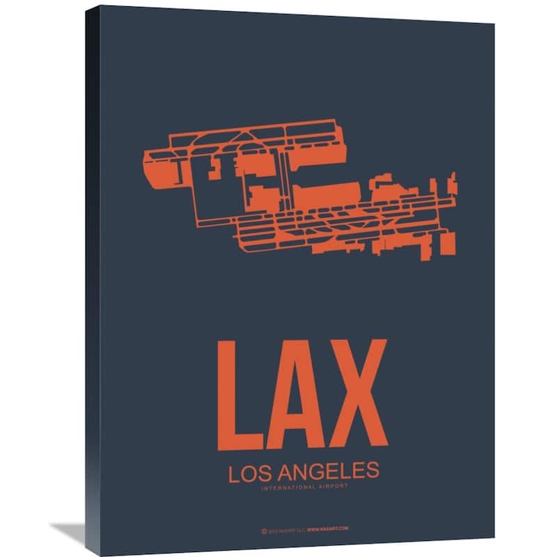 Naxart Studio 'LAX Los Angeles Poster 3' Stretched Canvas Wall Art