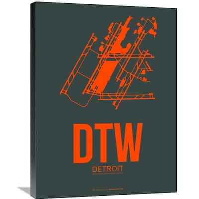 Naxart Studio 'DTW Detroit Poster 3' Stretched Canvas Wall Art