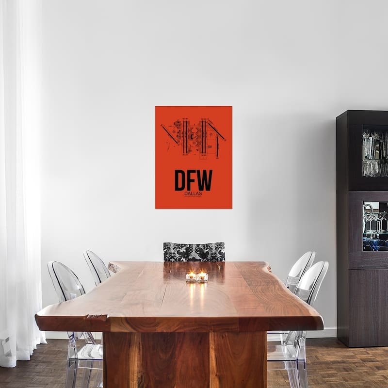Naxart Studio 'DFW Dallas Airport Orange' Stretched Canvas Wall Art