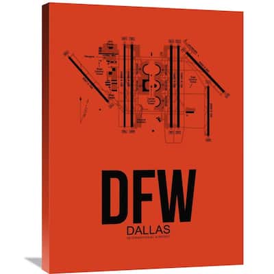 Naxart Studio 'DFW Dallas Airport Orange' Stretched Canvas Wall Art