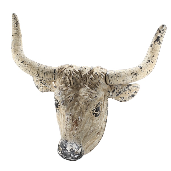 32.5-inch x 18-inch x 29-inch Ox Head Wall Decor