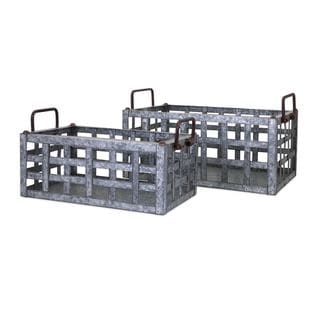 Trisha Yearwood Honey Bee Galvanized Crates - Set of 2