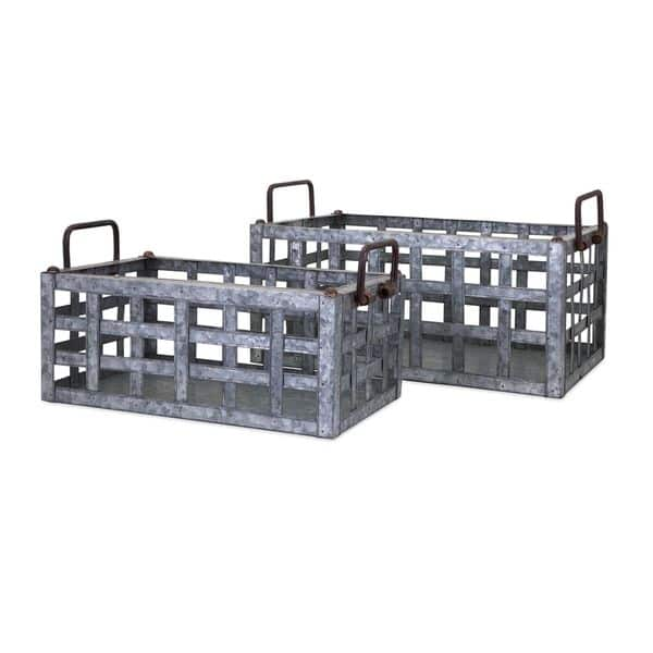 slide 1 of 1, Trisha Yearwood Honey Bee Galvanized Crates - Set of 2