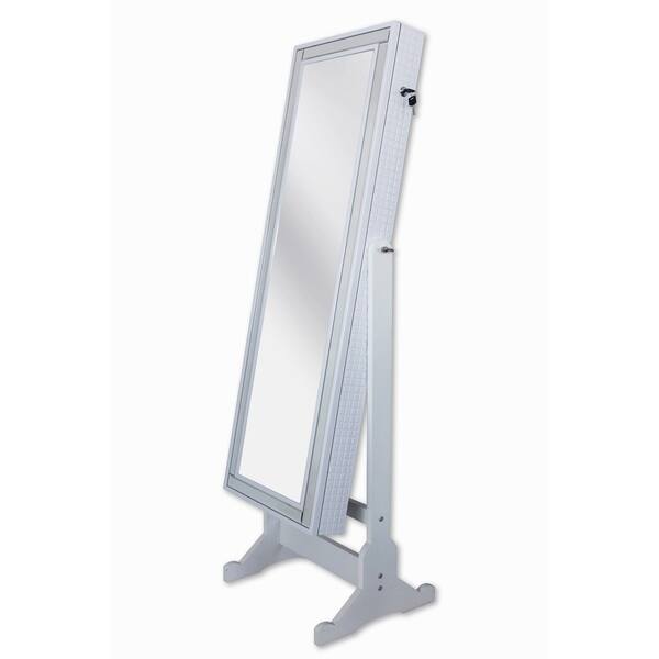 Chic Home Glitzy Fulllength Wood and Glass Solidcolor Jewelry Armoire