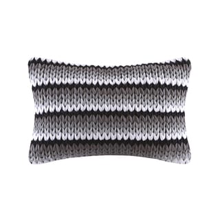 Madison Park Stripe Handloom Black Oblong Throw Pillow - Overstock ...