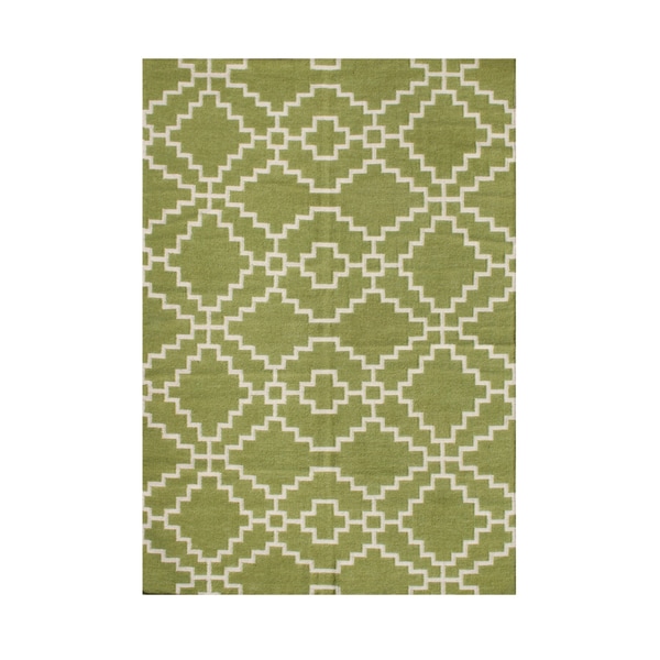 Alliyah Handmade New Zealand Blend Wool Casual Purple Geometric Rug ( 9'x12') - 9' x 12'