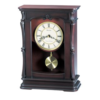 Bulova Abbeville Wood Pendulum Mantel Clock