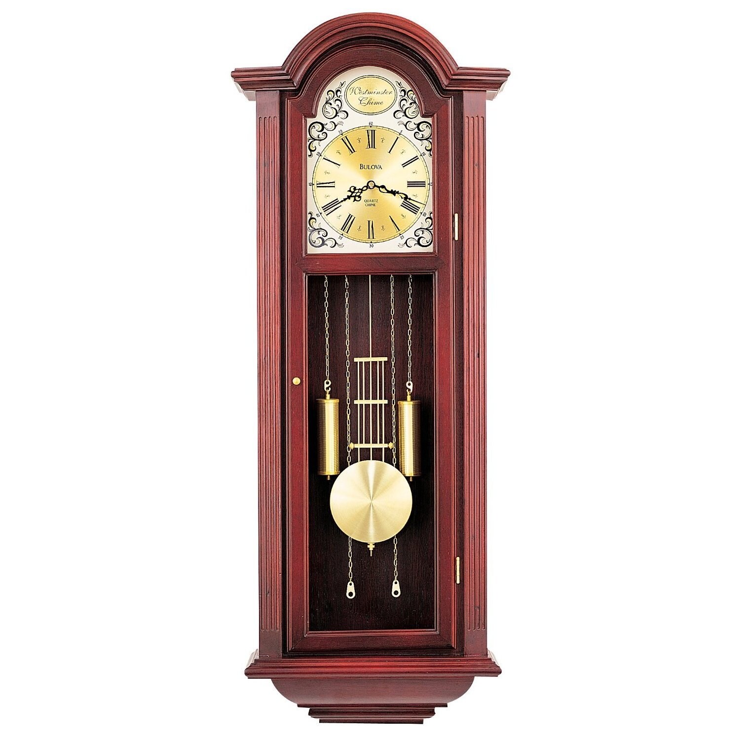 Brown for sale online Bulova C3542 CRANBROOK Pendulum Wall Clock 