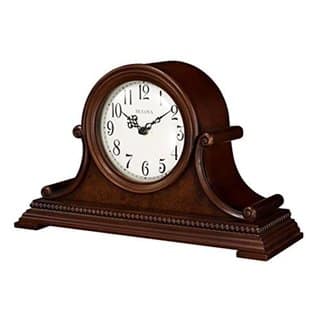 slide 1 of 1, Bulova B1514 Asheville Tambour Quartz Harmonic Solid Wood Mantel Clock