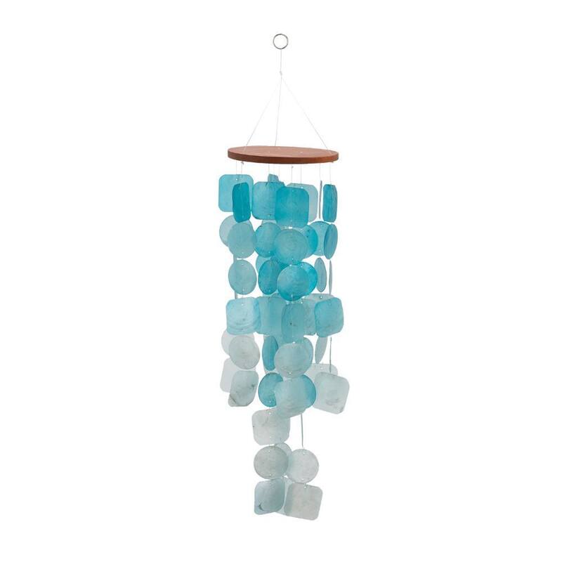 Teal Capiz Shell Square Wind Chime