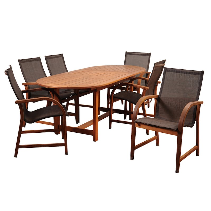 Amazonia Miller 7 piece FSC Certified Wood Outdoor Patio Dinig Set - 7 Piece
