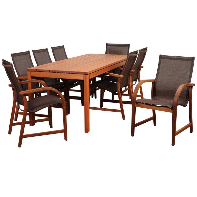 Amazonia Stella Outdoor FSC Wood 9pc Rectangular Patio Dining Set - 9 Piece