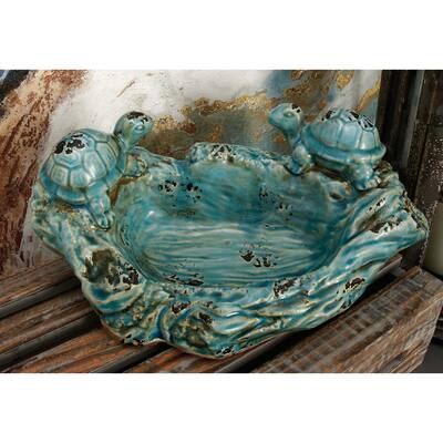 Blue Ceramic Turtle Bowl